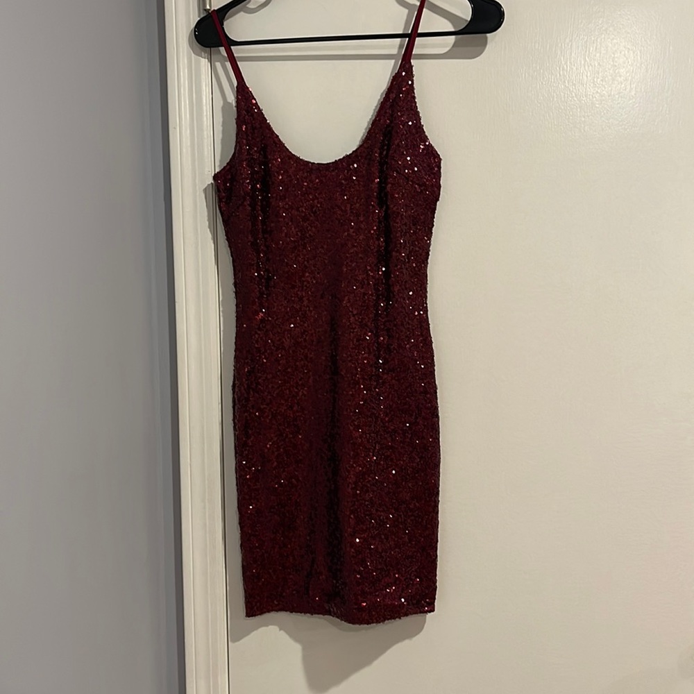 Red mini dress
